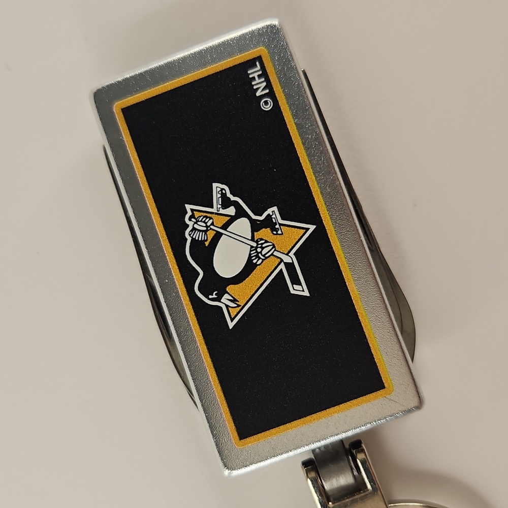 NHL Penguins Silver Multi-Tool Keychain